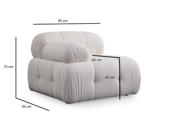 Bubblig Soffa 2-sits Belgin med fasta armstöd - Vit - Möbler - Soffa - 2 sits soffa