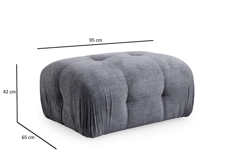 Bubblig Soffa 3-sits Belgin med fasta armstöd - Grå - Möbler - Soffa - 3 sits soffa