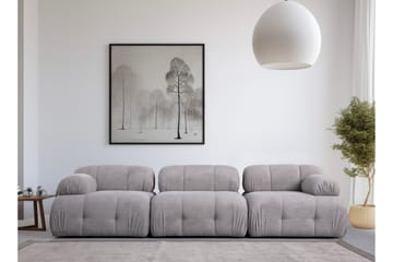 Bubblig Soffa 3-sits Belgin med fasta armstöd - Ljusgrå - Möbler - Soffa - 3 sits soffa