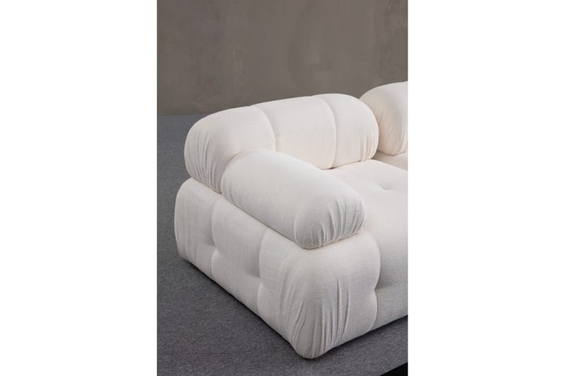 Bubblig Soffa 3-sits Belgin med fasta armstöd - Vit - Möbler - Soffa - 3 sits soffa