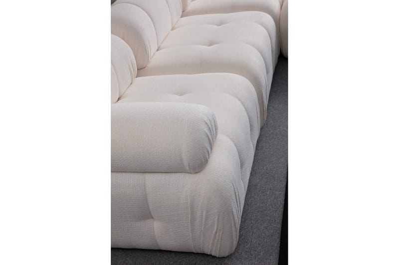 Bubblig Soffa 3-sits Belgin med fasta armstöd - Vit - Möbler - Soffa - 3 sits soffa