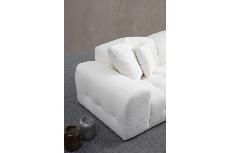 Buddy 4-sits Soffa med Divan - Vit - Möbler - Soffa - Divansoffa & schäslongsoffa - 4 sits soffa med divan