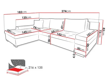 Bunty 3-sits Soffa med Divan Vänster - Möbler - Soffa - Hörnsoffa