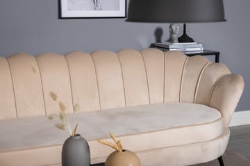 Calais 3-sits Svängd Soffa 180 cm i Sammet - Beige - Möbler - Soffa - 3 sits soffa