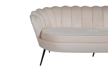 Calais 3-sits Svängd Soffa 180 cm i Sammet - Beige - Möbler - Soffa - 3 sits soffa