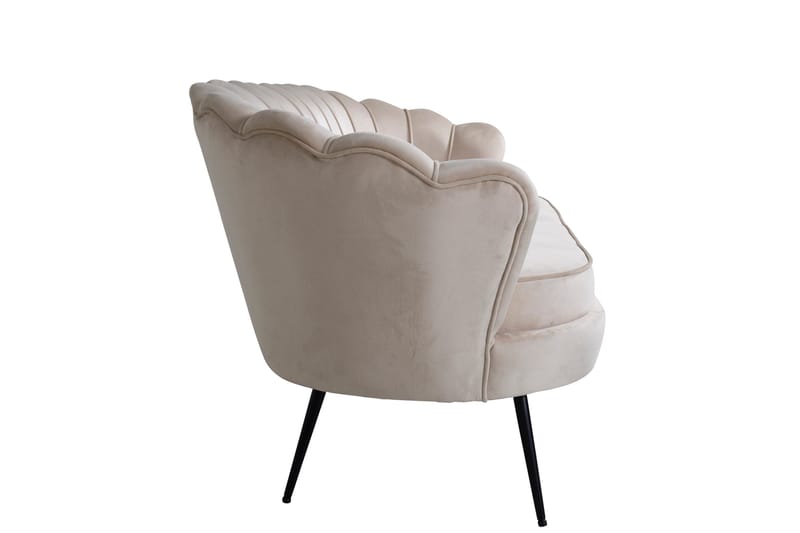 Calais 3-sits Svängd Soffa 180 cm i Sammet - Beige - Möbler - Soffa - 3 sits soffa