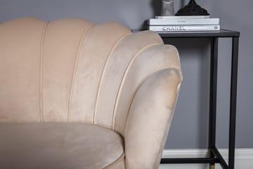 Calais 3-sits Svängd Soffa 180 cm i Sammet - Beige - Möbler - Soffa - 3 sits soffa