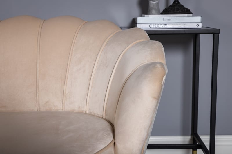 Calais 3-sits Svängd Soffa 180 cm i Sammet - Beige - Möbler - Soffa - 3 sits soffa