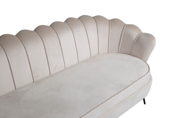 Calais 3-sits Svängd Soffa 180 cm i Sammet - Beige - Möbler - Soffa - 3 sits soffa