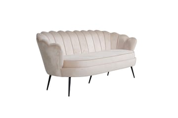 Calais 3-sits Svängd Soffa 180 cm i Sammet - Beige - Möbler - Soffa - 3 sits soffa
