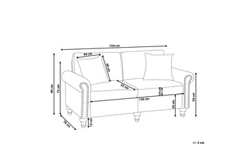 Cher Soffa 2-sits - Grå/Mörkt trä - Möbler - Soffa - 2 sits soffa