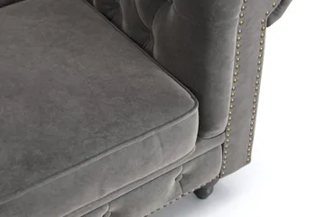 Chesterfield Deluxe 2-sits Soffa - Mörkgrå - Möbler - Soffa - Sammetssoffa