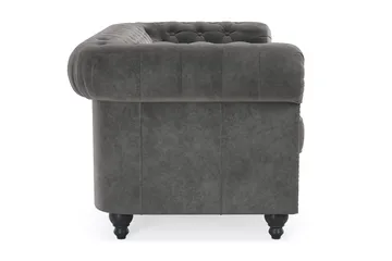 Chesterfield Deluxe 2-sits Soffa - Mörkgrå - Möbler - Soffa - Sammetssoffa