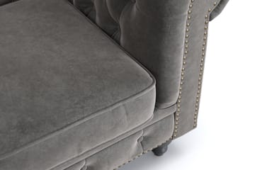 Chesterfield Deluxe 2-sits Soffa - Mörkgrå - Möbler - Soffa - 2 sits soffa