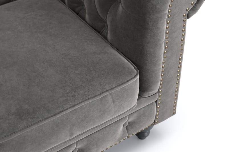Chesterfield Deluxe 2-sits Soffa - Mörkgrå - Möbler - Soffa - 2 sits soffa