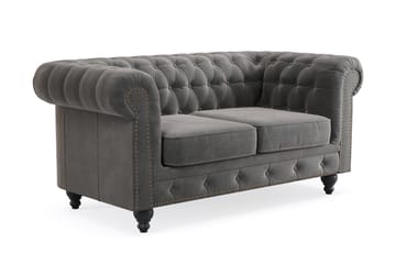 Chesterfield Deluxe 2-sits Soffa - Mörkgrå - Möbler - Soffa - 2 sits soffa