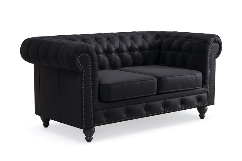 Chesterfield Deluxe 2-sits Soffa - Svart - Möbler - Soffa - 2 sits soffa