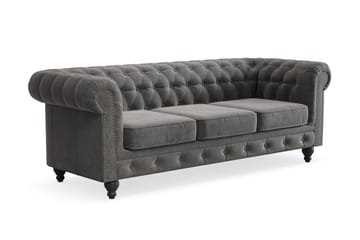 Chesterfield Deluxe 3-sits Soffa - Mörkgrå - Möbler - Soffa - 3 sits soffa