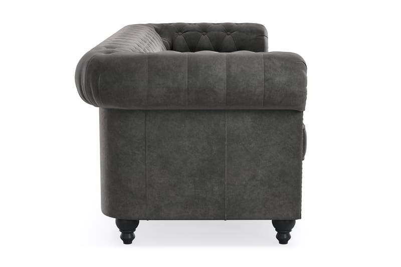 Chesterfield Deluxe 3-sits Soffa - Mörkgrå - Möbler - Soffa - 3 sits soffa