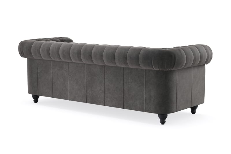 Chesterfield Deluxe 3-sits Soffa - Mörkgrå - Möbler - Soffa - 3 sits soffa