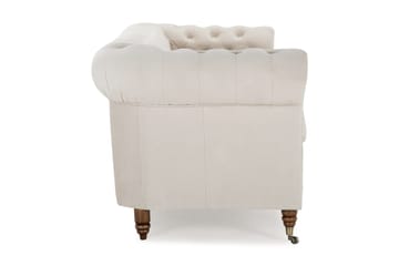 Sammetssoffa Chester Deluxe 4-sits - Beige - Möbler - Soffa - Chesterfield soffa