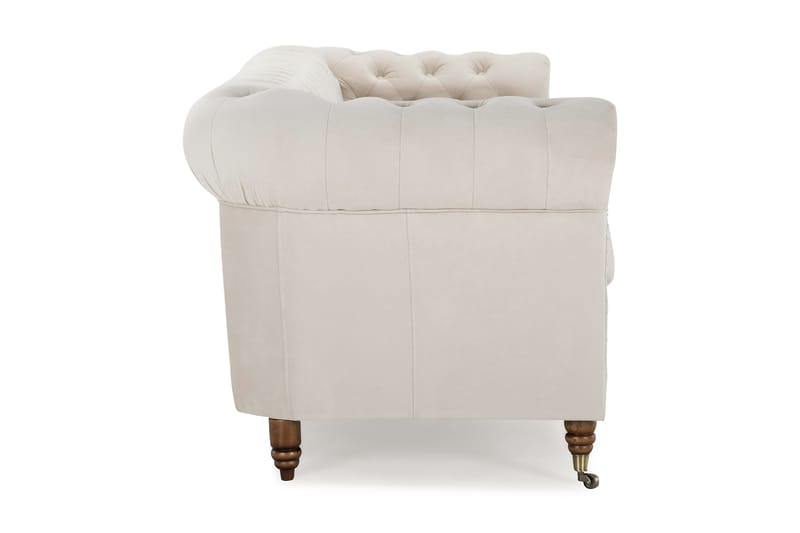 Sammetssoffa Chester Deluxe 4-sits - Beige - Möbler - Soffa - Chesterfield soffa