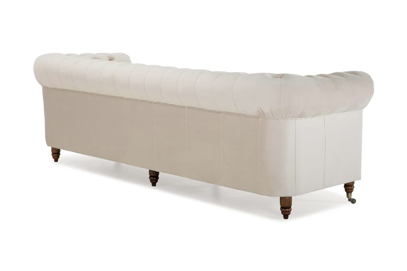 Sammetssoffa Chester Deluxe 4-sits - Beige - 4 sits soffa - Sammetssoffa - Howardsoffa - Chesterfield soffa