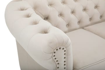 Sammetssoffa Chester Deluxe 4-sits - Beige - Möbler - Soffa - Chesterfield soffa