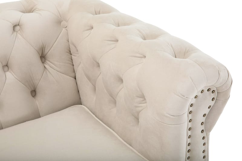 Sammetssoffa Chester Deluxe 4-sits - Beige - Möbler - Soffa - Chesterfield soffa