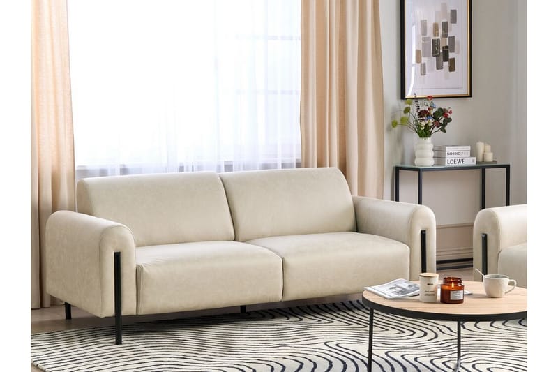 Christa Soffa 3-sits - Beige/Svart - Möbler - Soffa - Skinnsoffa