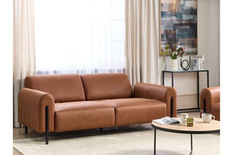 Christa Soffa 3-sits - Brun/Svart - Möbler - Soffa - Skinnsoffa