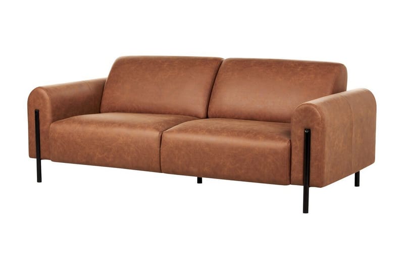 Christa Soffa 3-sits - Brun/Svart - Möbler - Soffa - Skinnsoffa