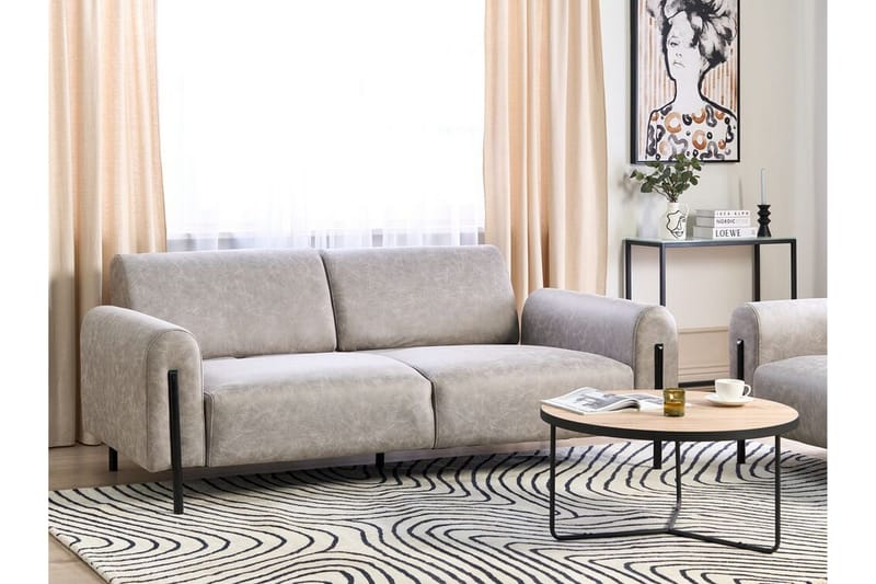 Christa Soffa 3-sits - Grå/Svart - Möbler - Soffa - Skinnsoffa