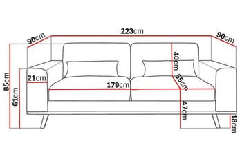 Copenhagen 3-sits Manchestersoffa - Ljusgrå - Möbler - Soffa - 3 sits soffa