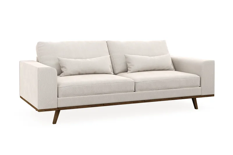 Copenhagen 3-sits Sammetssoffa - Krämvit - Möbler - Soffa - 3 sits soffa