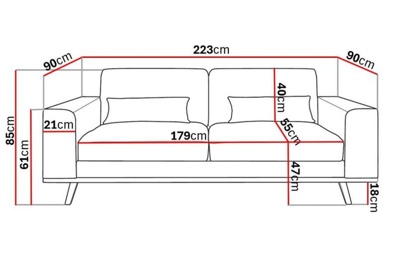 Copenhagen 3-sits Sammetssoffa - Krämvit - Möbler - Soffa - 3 sits soffa