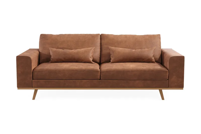 Copenhagen 3-sits Soffa i Konstläder, Brun