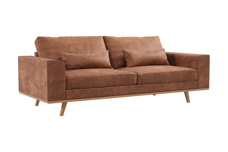 Copenhagen 3-sits Soffa i Konstläder - Brun - Möbler - Soffa - Skinnsoffa