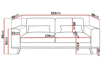 Copenhagen 3-sits Tygsoffa - Beige - Möbler - Soffa - 3 sits soffa