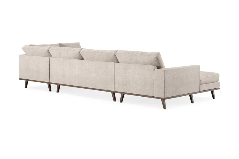 Copenhagen 5-sits Högervänd U-formad Large Soffa med Divan och Schäslong i Chenille - Grå / Beige - Möbler - Soffa - U-soffa