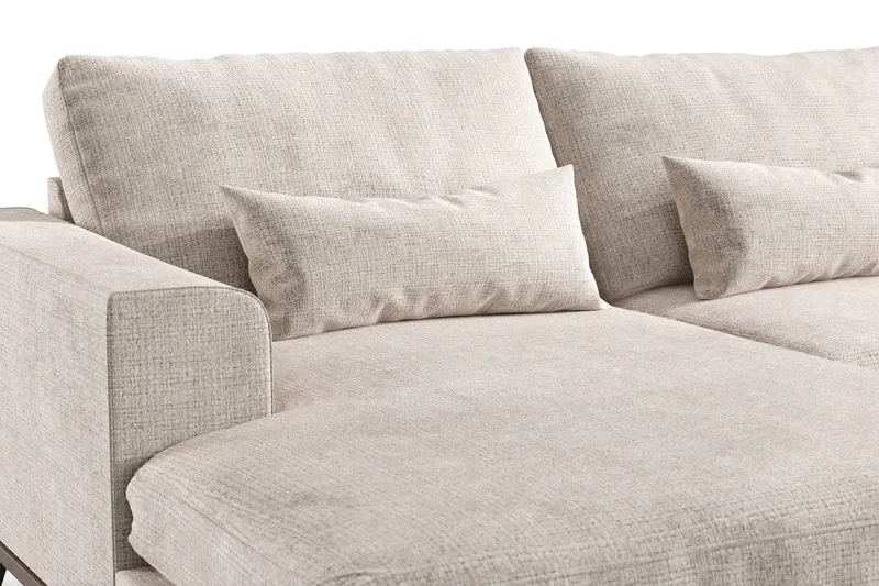 Copenhagen 5-sits Högervänd U-formad Large Soffa med Divan och Schäslong i Chenille - Grå / Beige - Möbler - Soffa - U-soffa