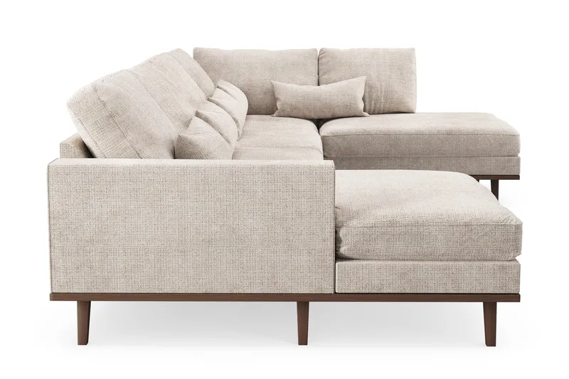 Copenhagen 5-sits Högervänd U-formad Large Soffa med Divan och Schäslong i Chenille - Grå / Beige - Möbler - Soffa - U-soffa
