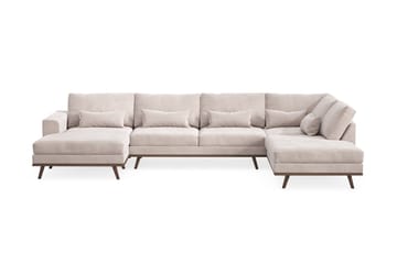 Copenhagen 5-sits Högervänd U-formad Large Soffa med Divan och Schäslong i Sammet - Beige - Möbler - Soffa - Sammetssoffa