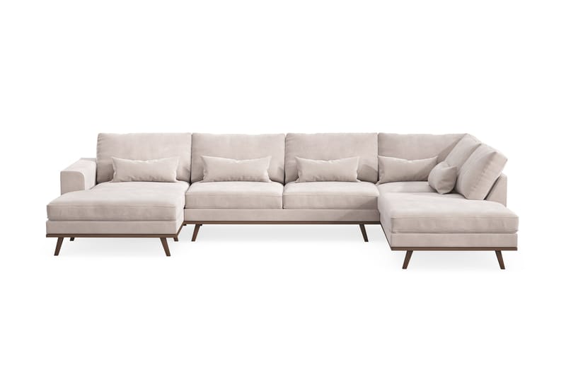Copenhagen 5-sits Högervänd U-formad Large Soffa med Divan och Schäslong i Sammet - Beige - Möbler - Soffa - Sammetssoffa