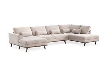 Copenhagen 5-sits Högervänd U-formad Large Soffa med Divan och Schäslong i Sammet - Beige - Möbler - Soffa - Sammetssoffa