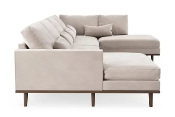 Copenhagen 5-sits Högervänd U-formad Large Soffa med Divan och Schäslong i Sammet - Beige - Möbler - Soffa - Sammetssoffa