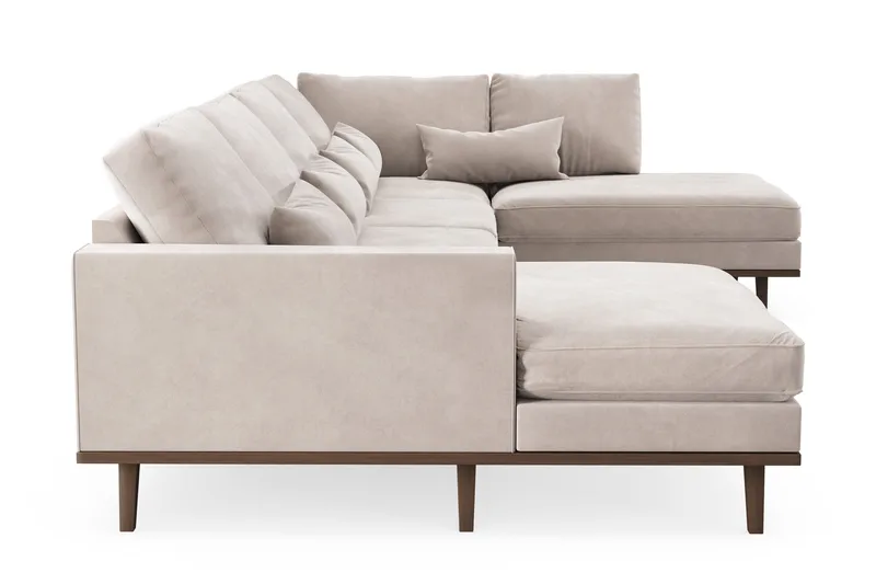 Copenhagen 5-sits Högervänd U-formad Large Soffa med Divan och Schäslong i Sammet - Beige - Möbler - Soffa - Sammetssoffa