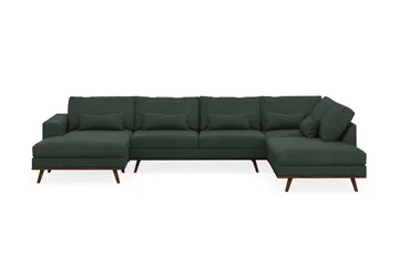 Copenhagen 5-sits Högervänd U-formad Soffa med Divan och Schäslong i Manchester - Mörkgrön - Möbler - Soffa - U-soffa