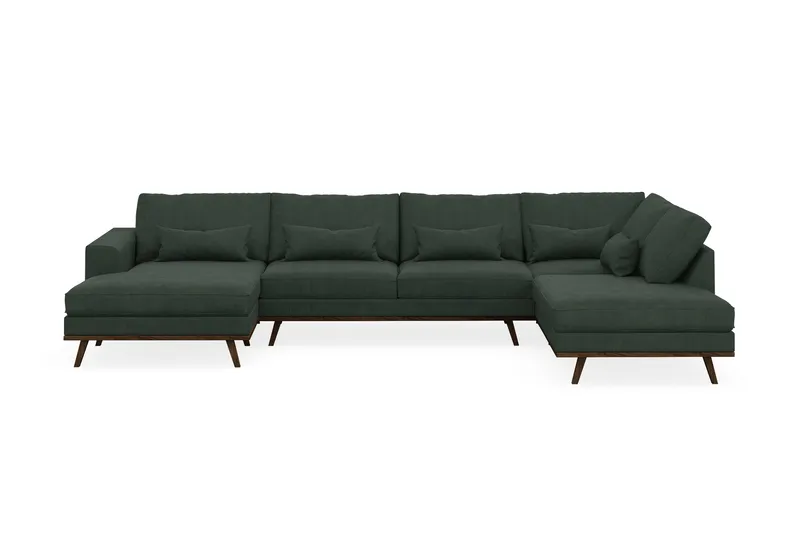 Copenhagen 5-sits Högervänd U-formad Soffa med Divan och Schäslong i Manchester - Mörkgrön - Möbler - Soffa - U-soffa
