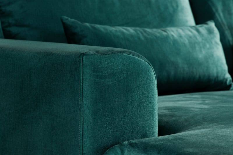 Copenhagen 5-sits Högervänd U-formad Soffa med Divan och Schäslong i Sammet - Grön - Möbler - Soffa - U-soffa